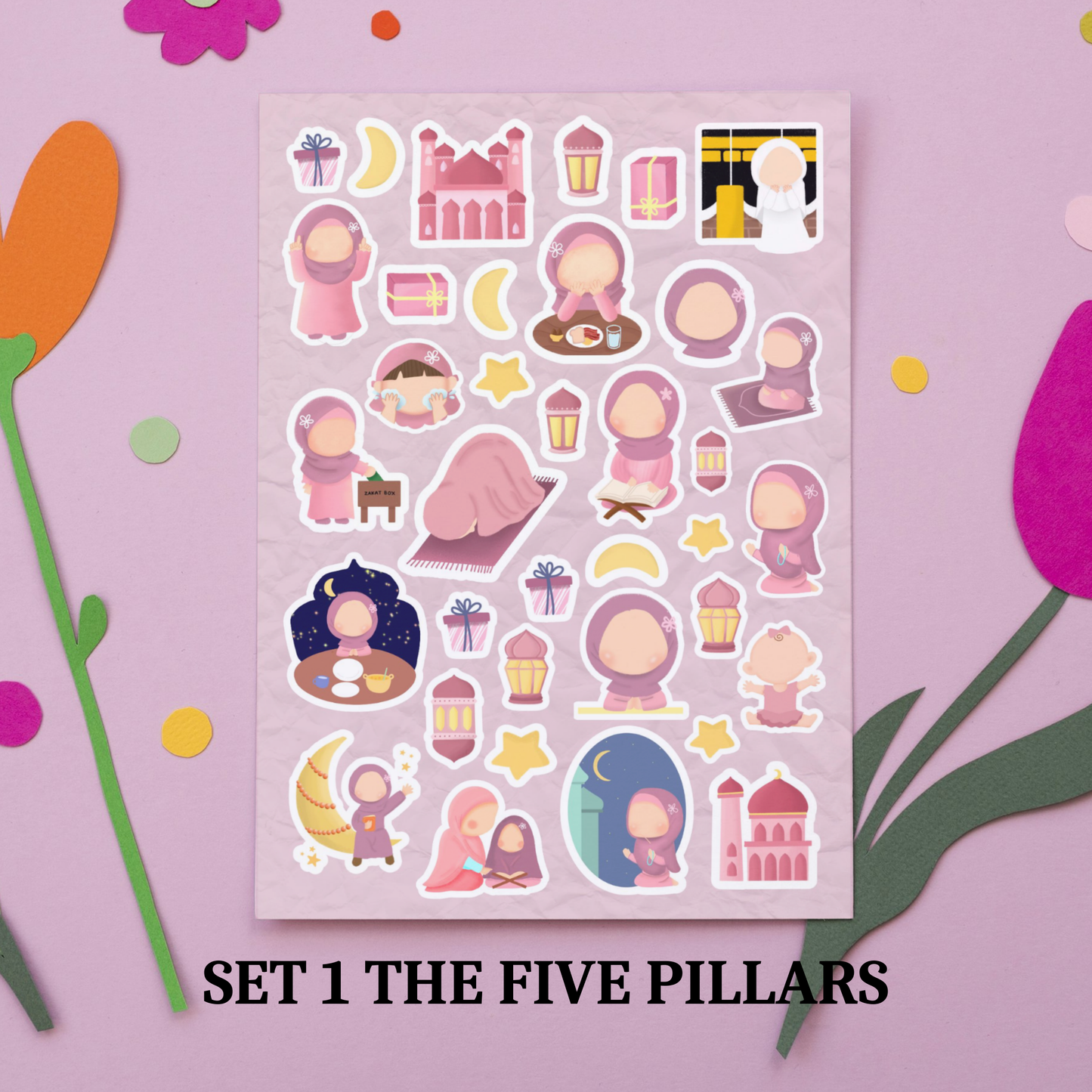 Girls 5 Pillars Sticker Sheet My Store