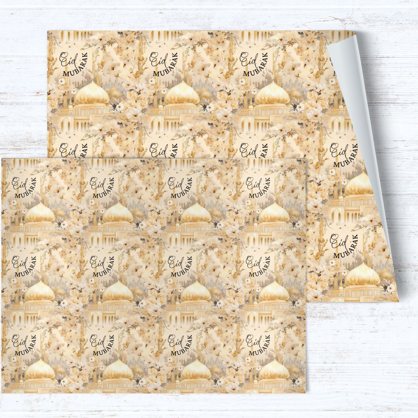 Eid Wrapping Paper Beige Mosque