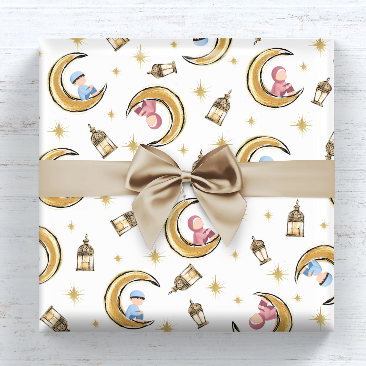 Eid Wrapping Paper Moon & Lanterns
