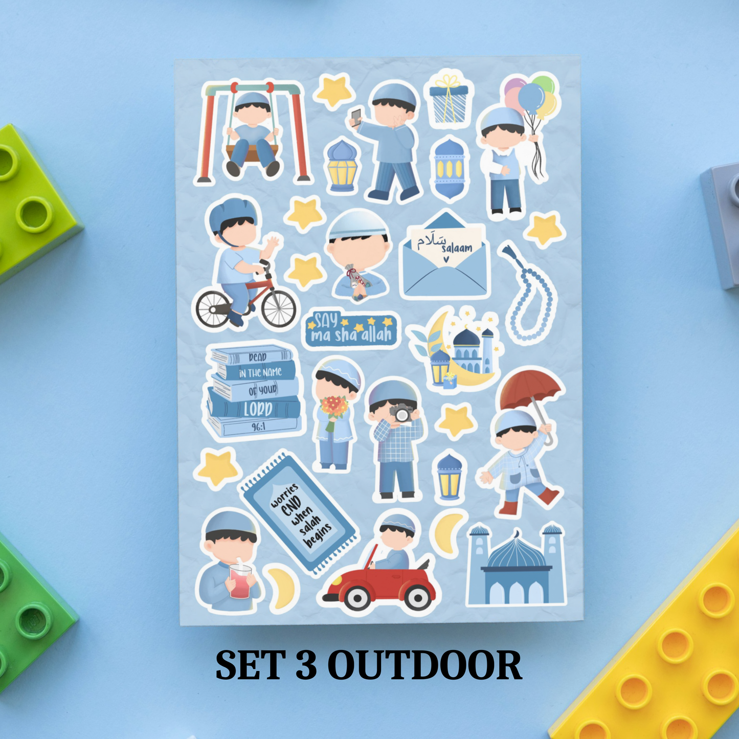 Mini Muslim Boys Outdoor Stickers My Store