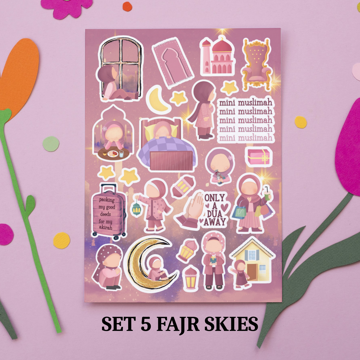 Mini Muslimah's Fajr Skies Sticker Sheet My Store