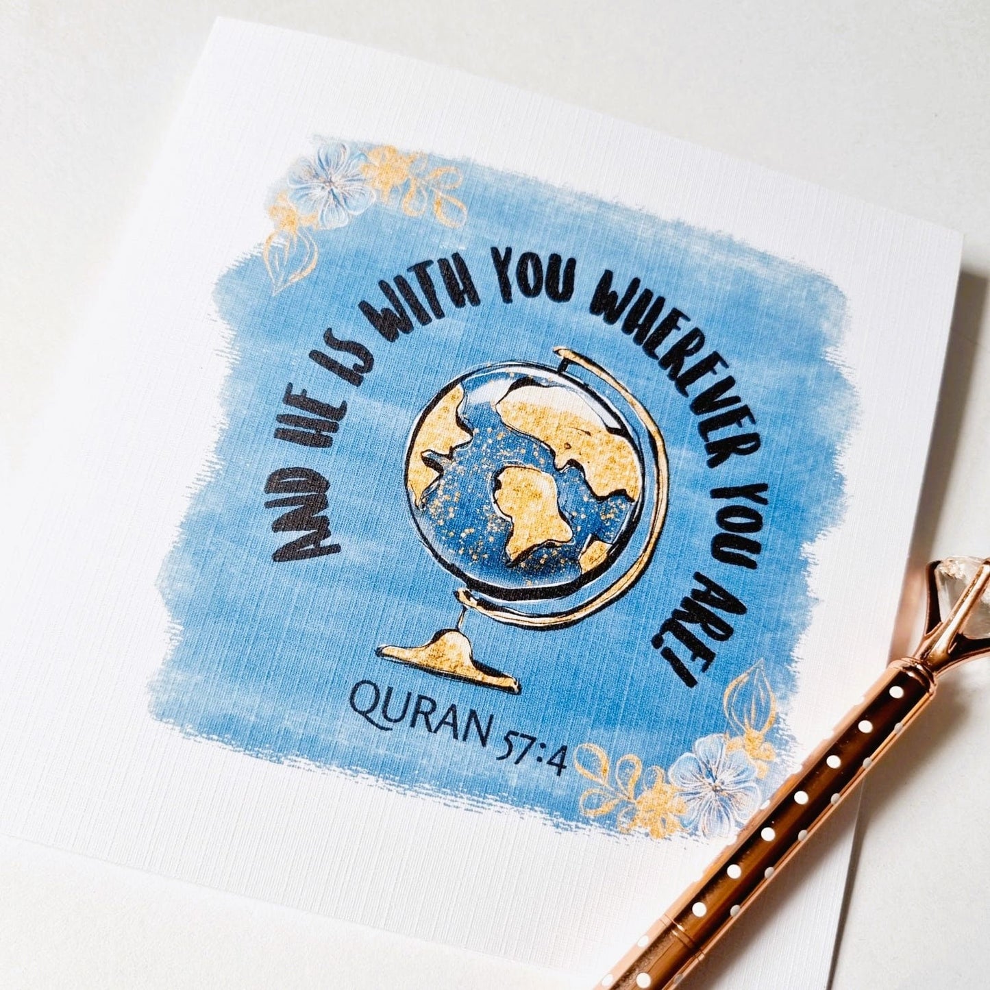 He Is With You Greetings Card - Islamic cards - blank cards My Store