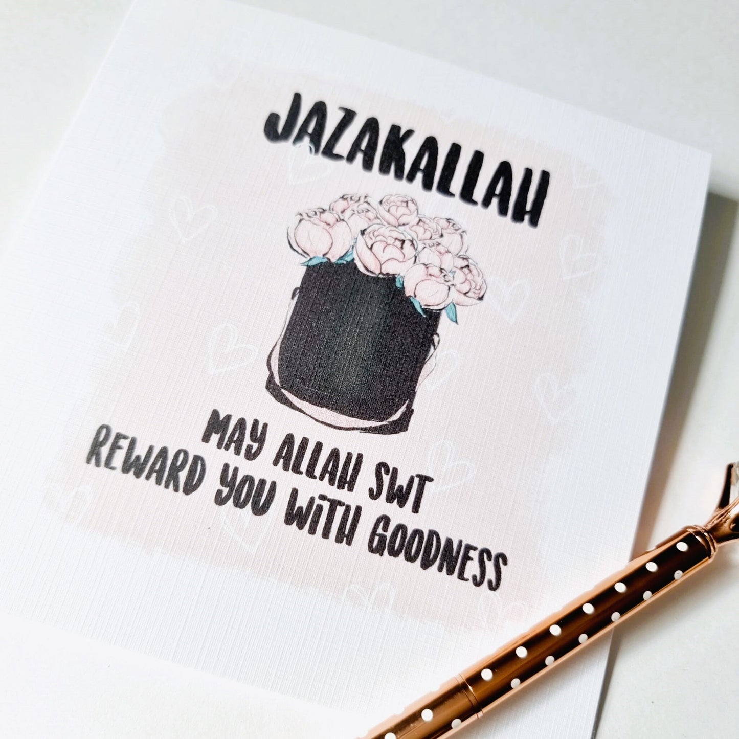 Jazakallah Greetings Card - Islamic cards - blank cards - thank you My Store