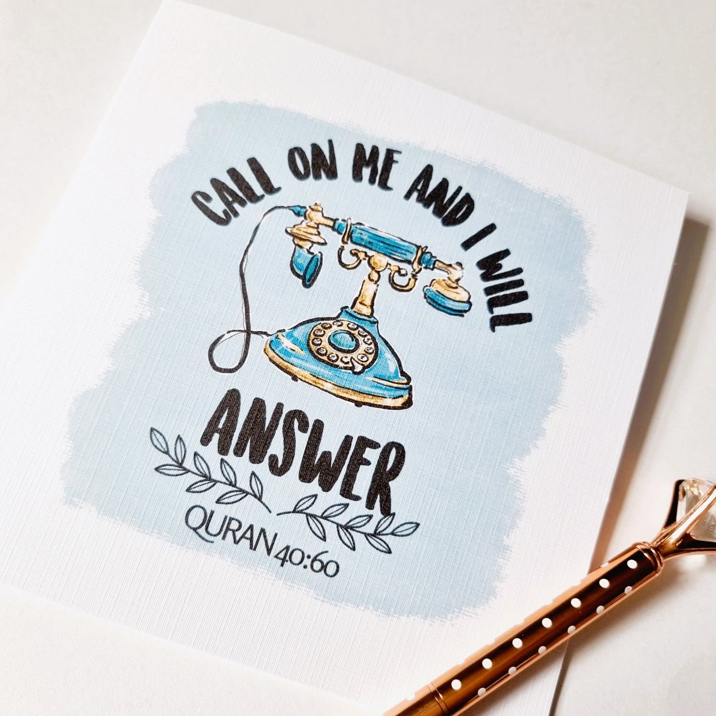 Call on me Greetings Card - Islamic cards - blank cards My Store