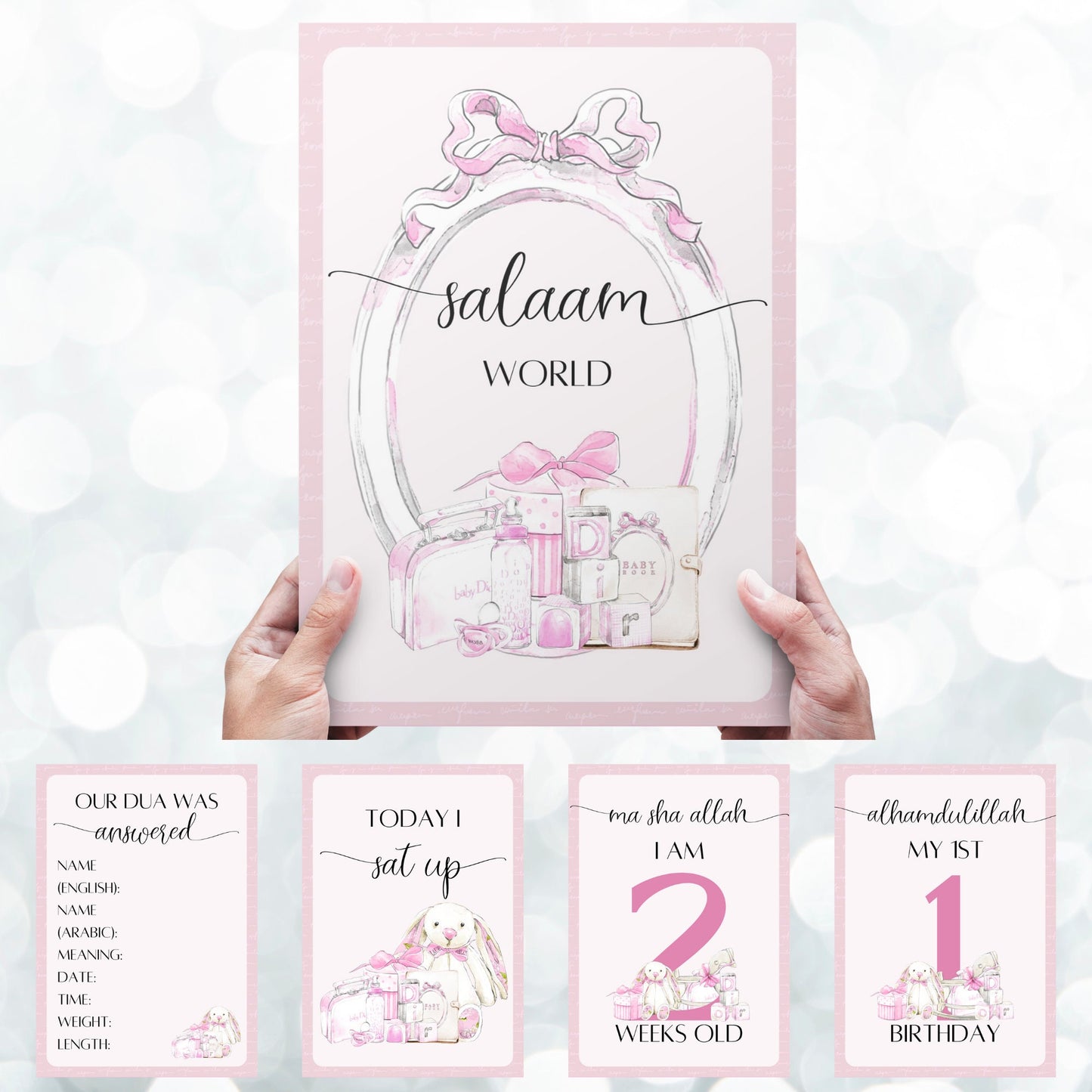Islamic Baby Vintage Milestones - muslim baby girls and boys - islamic gifting - new and expectant parent gifting - baby gifitng