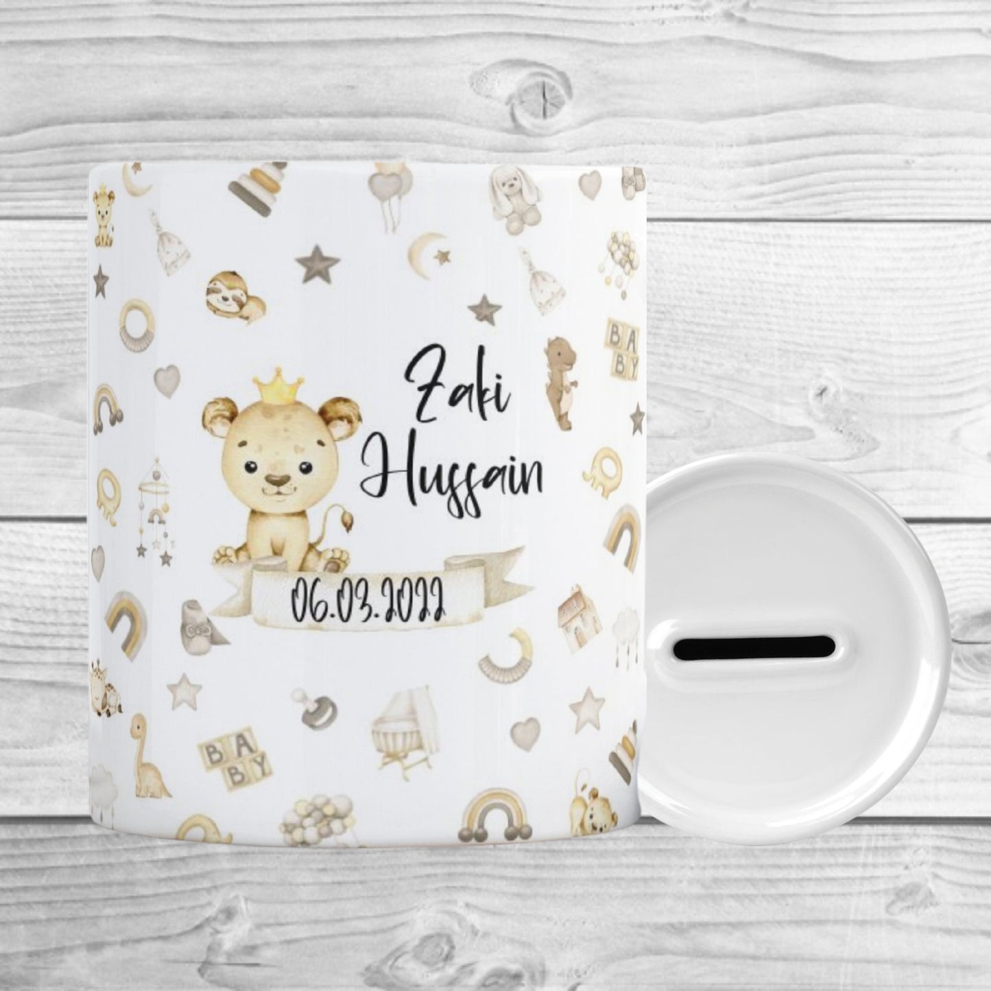 Personalised Animal Baby's Sadaqah Jar/Money Box