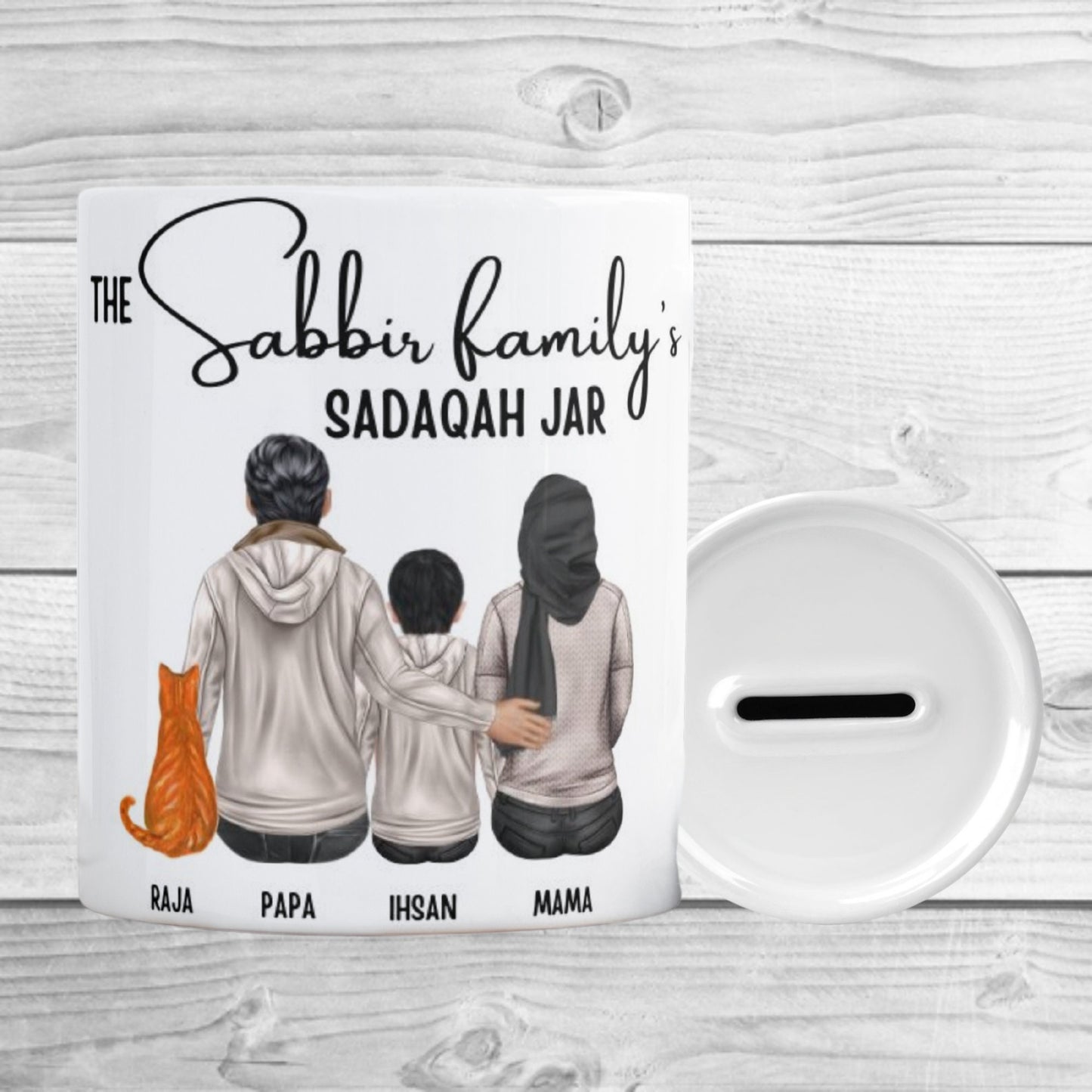 Islamic Personalised Family Sadaqah Jar