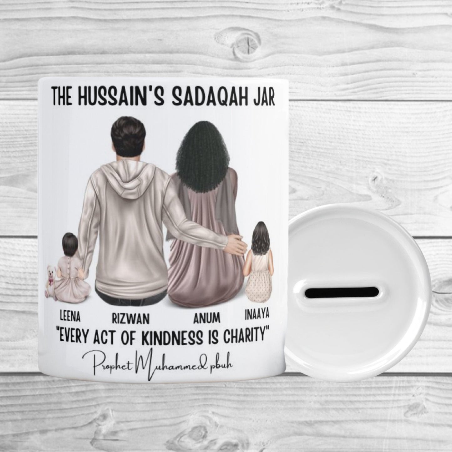 Islamic Personalised Family Sadaqah Jar