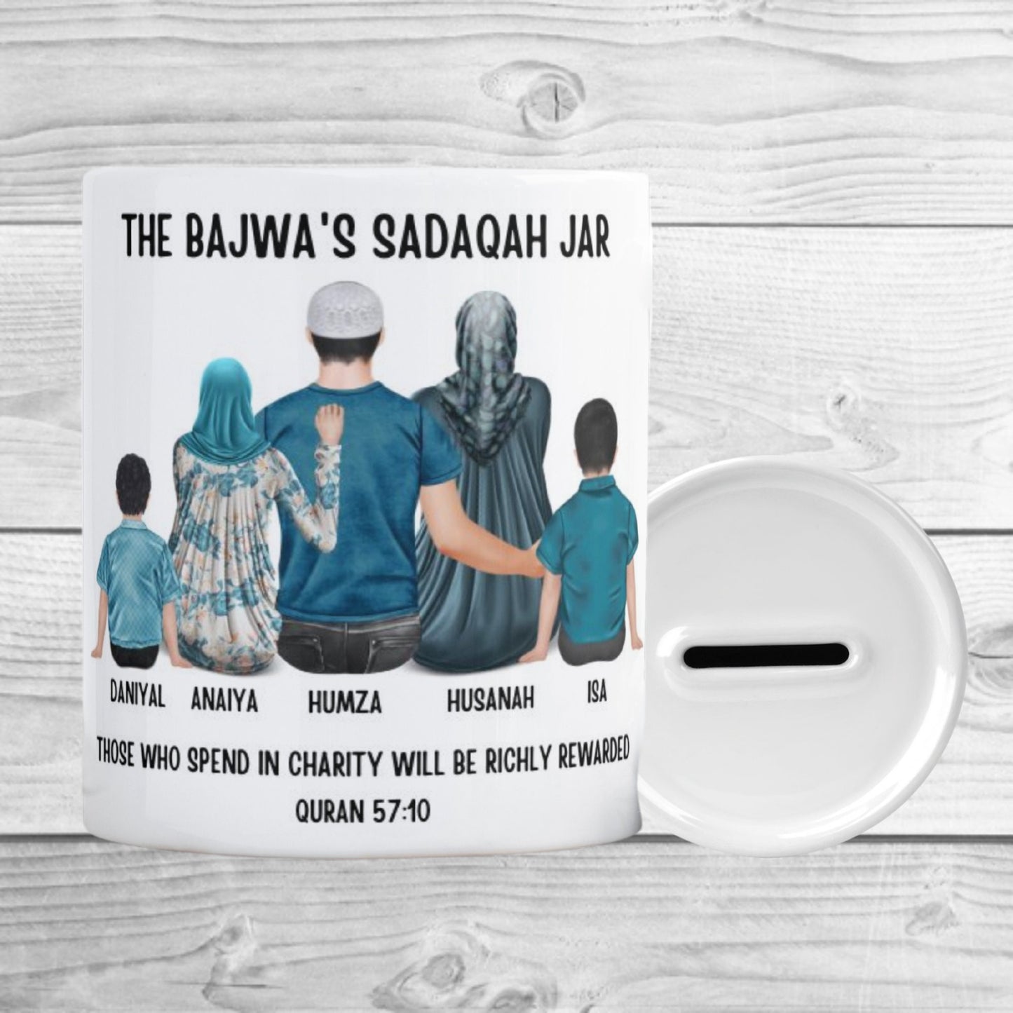Islamic Personalised Family Sadaqah Jar