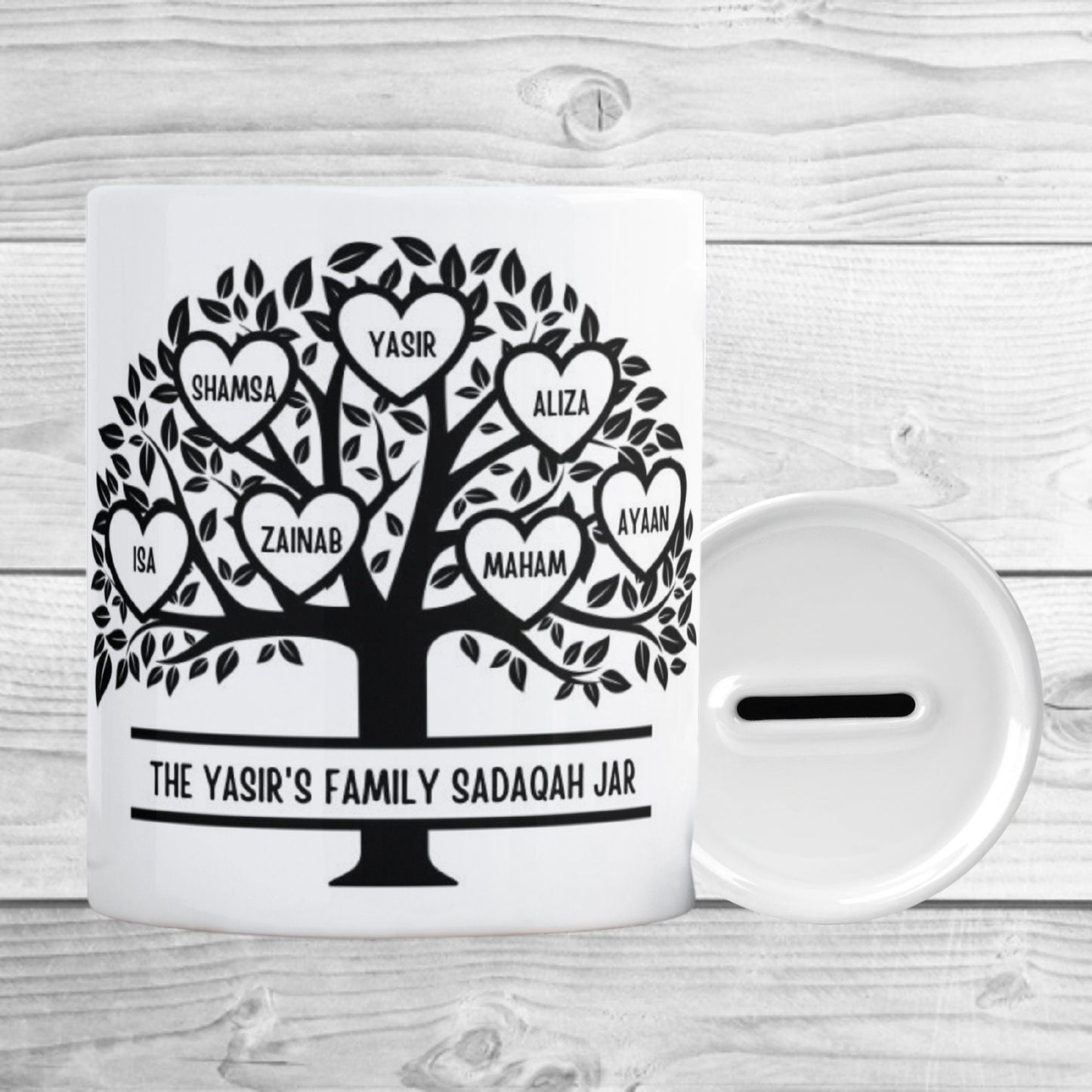 Personalised Tree Family Jar - Money Box
