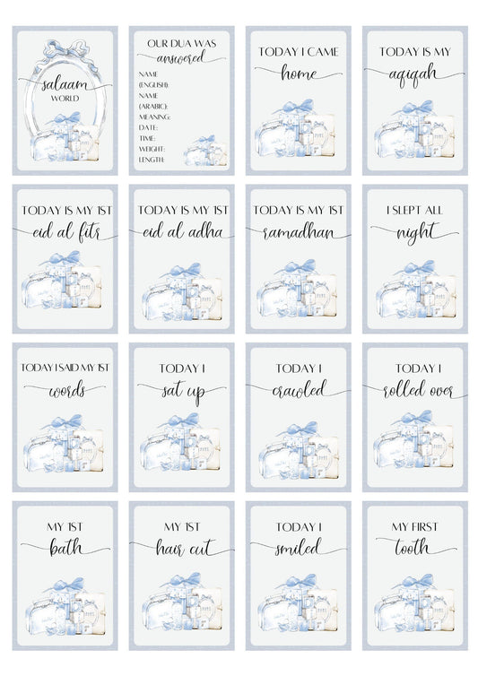 Islamic Baby Vintage Milestones - muslim baby girls and boys - islamic gifting - new and expectant parent gifting - baby gifitng My Store