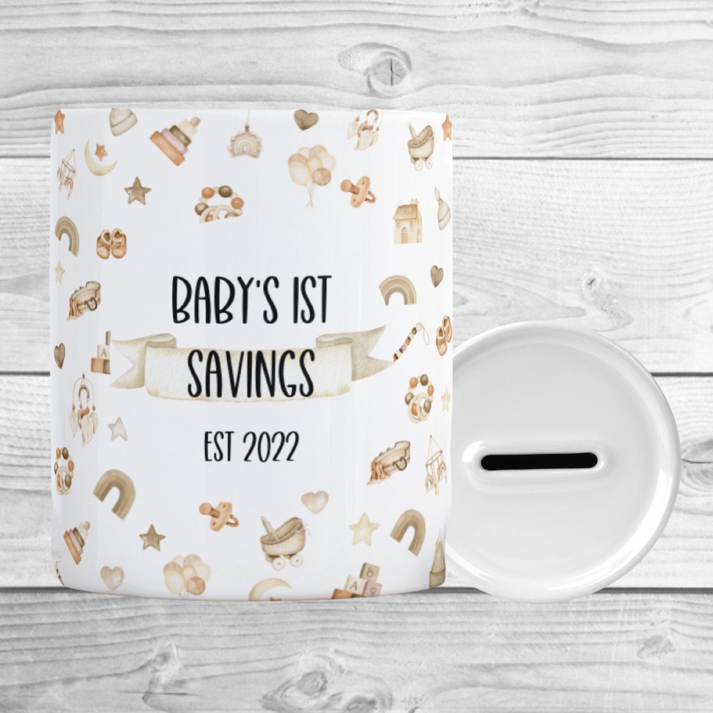 Personalised Non Face Baby's Sadaqah Jar/Money Box My Store