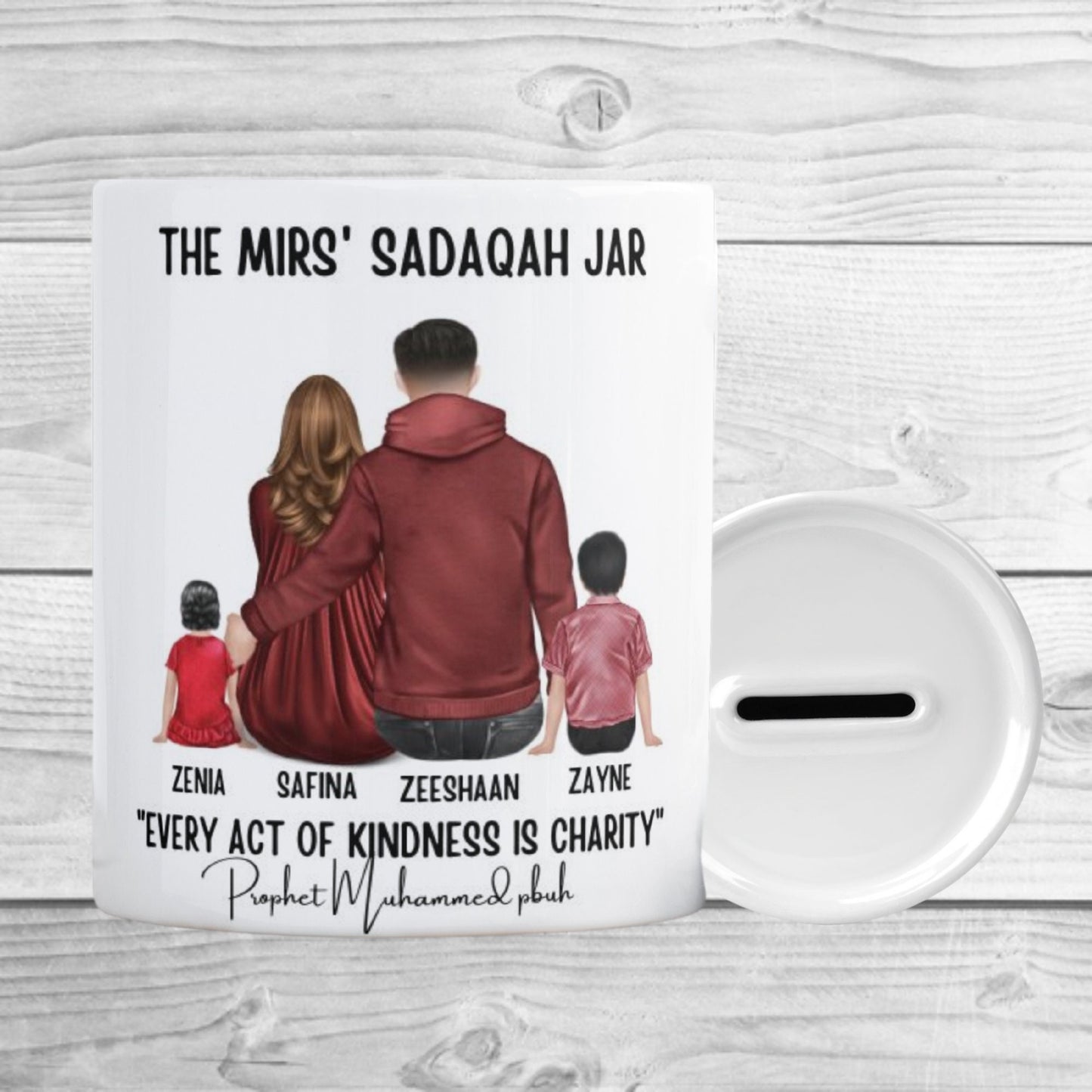 Islamic Personalised Family Sadaqah Jar