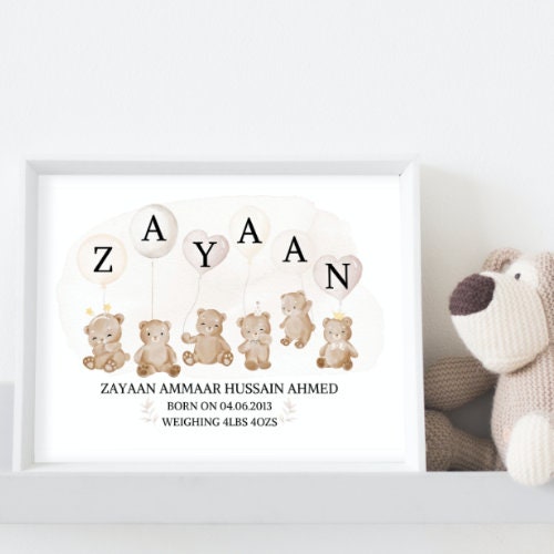 A4 Islamic Baby Prints My Store