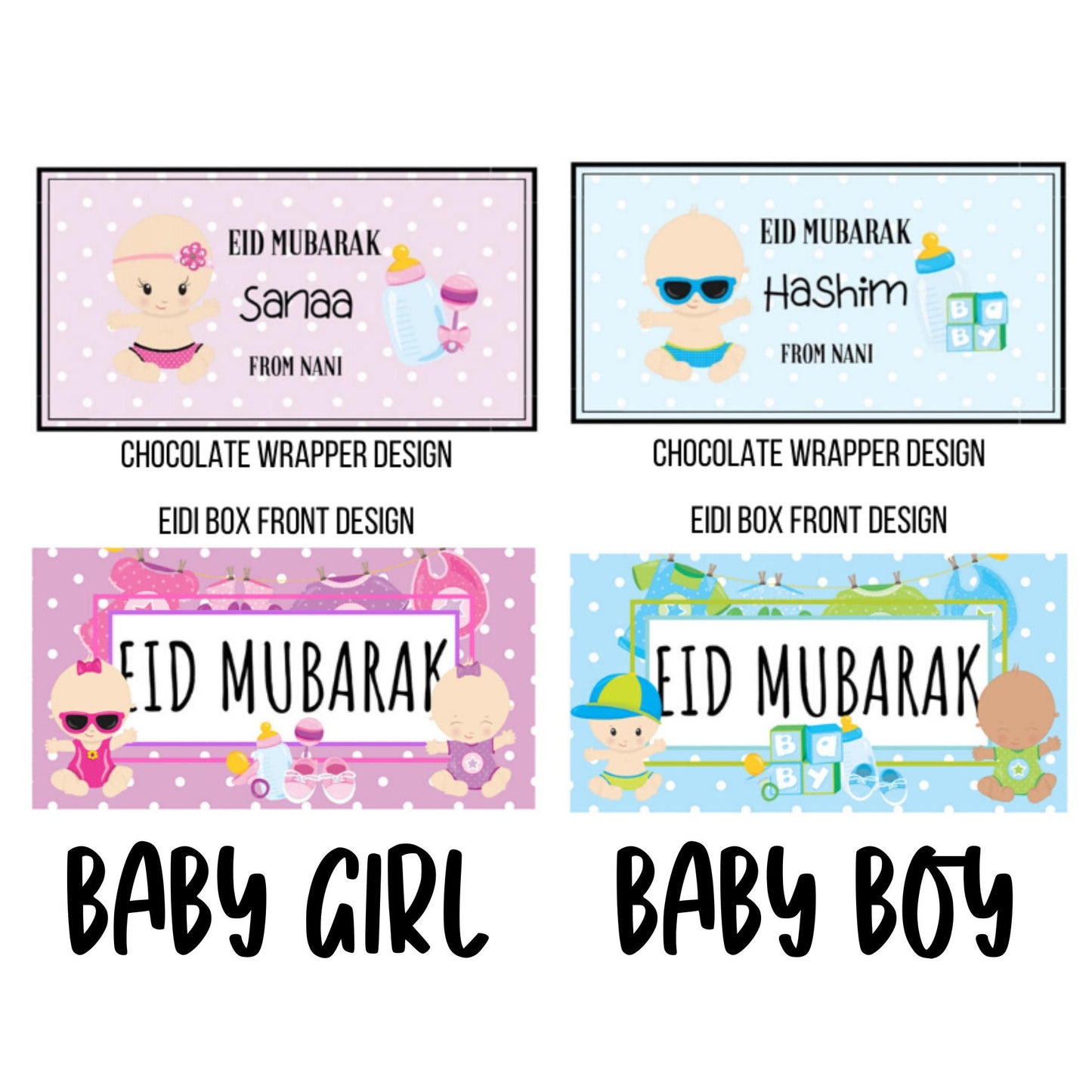 Personalised Eidi Money Chocolate Box Muslim Eid Ramadan Gift for Adults and Children