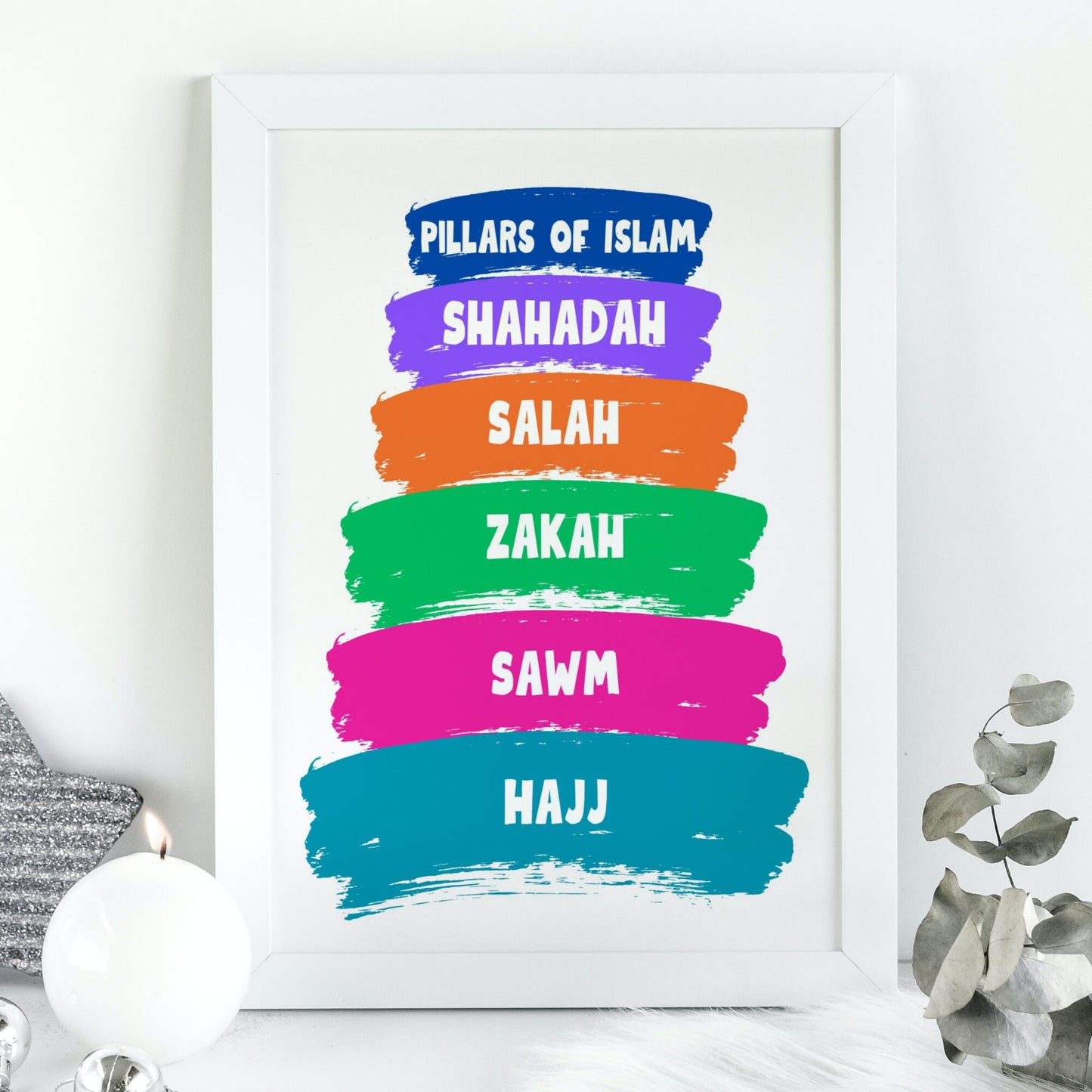 Islamic Arabic Alphabet A4 Islamic print Muslim 7 Children's Designs My Store