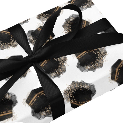 Eid Hajj Umrah Kaaba Celebration Wrapping Paper Muslim Gift Ramadan Kareem