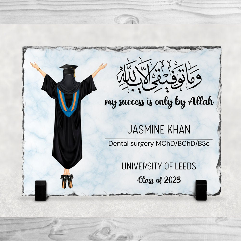 Personalised Graduation Gift Mubarak, Muslim Gift Slate My Store