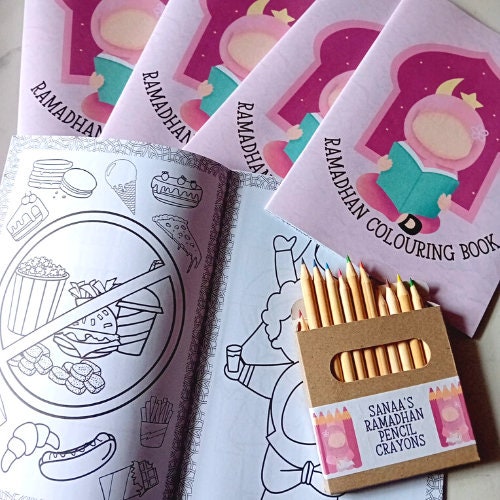 Ramadan Muslim children's colouring book with Pencil Crayons