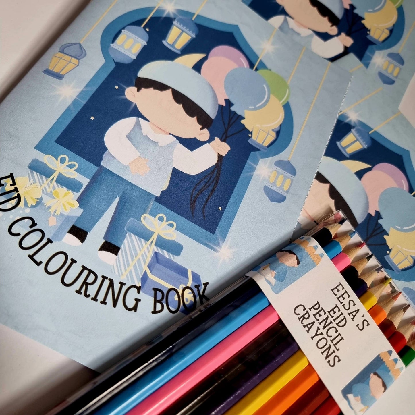Eid Muslim children's colouring book with Pencil Crayons Islam Gifts for Eid