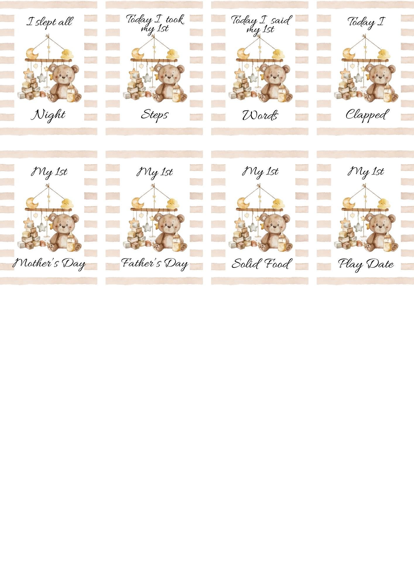Islamic Milestone Cards - Muslim baby girls and boys - Islamic gifting - new and expectant parent gifting - baby gifting