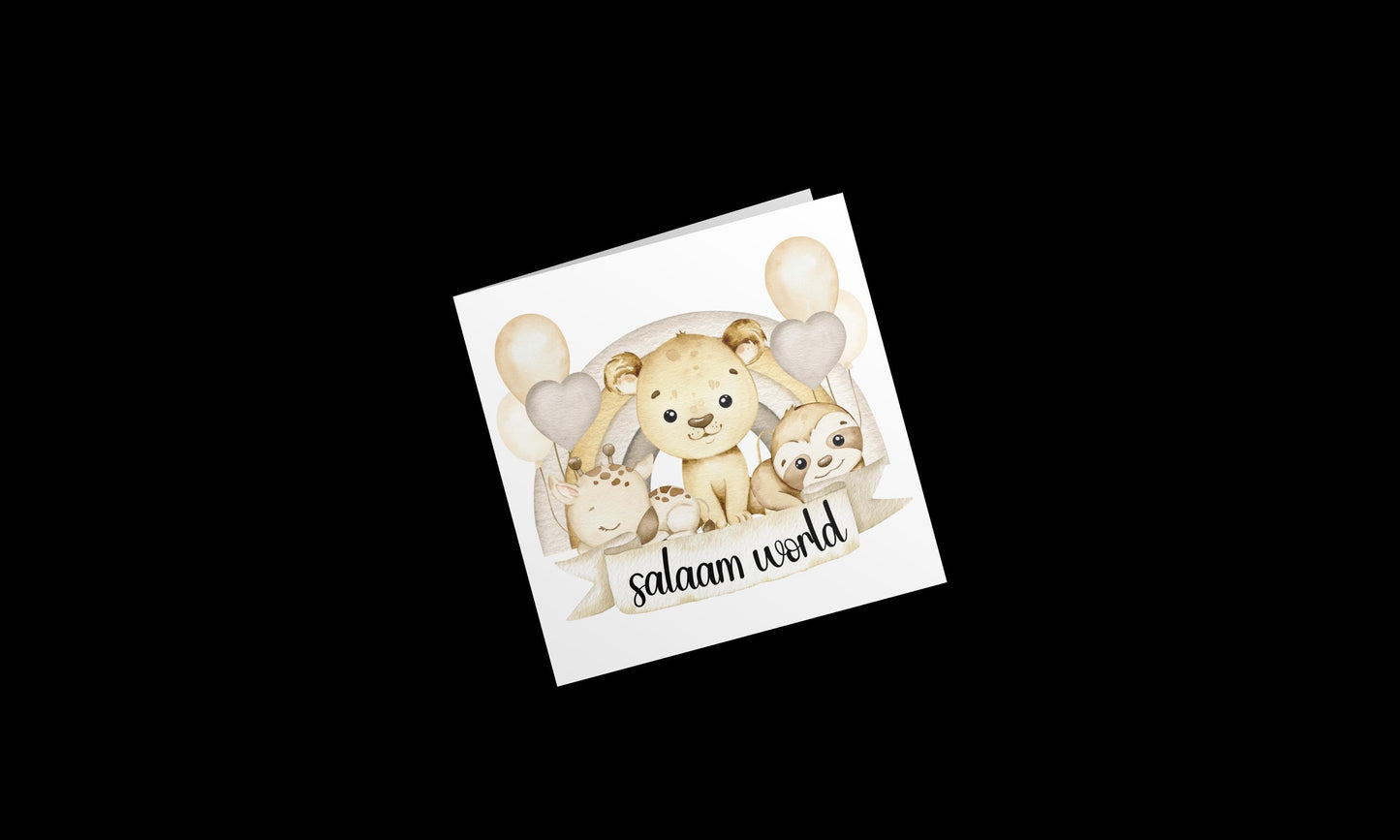 Personalised Islamic Animal Milestone Cards - muslim baby girls - islamic gifting - new and expectant parent gifting