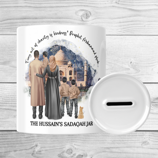 Personalised Standing Family Sadaqah Jar