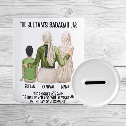 Islamic Personalised Family Sadaqah Jar My Store