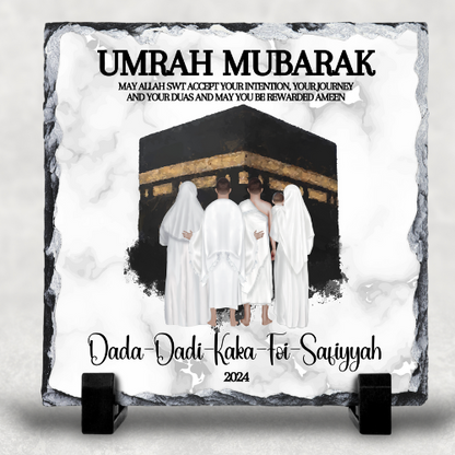 Personalised Hajj Mubarak , Umrah Kaaba and Medina  Eid Muslim Gift Slate My Store