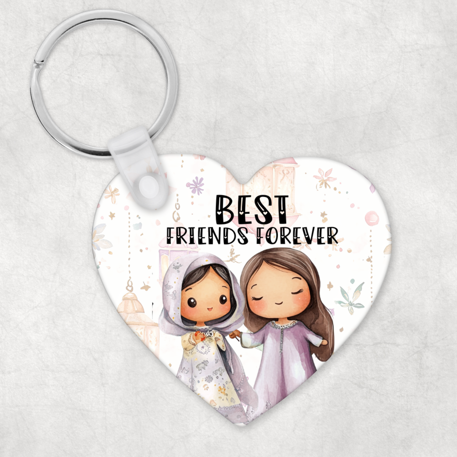 Heart Bestie/Sister Keyring NouNou and Me