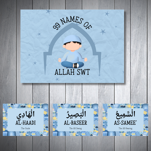 99 names of Allah flash cards