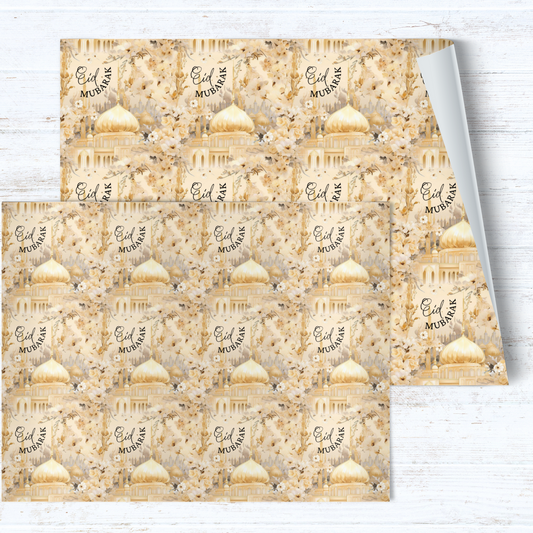 Eid Wrapping Paper Beige Mosque My Store