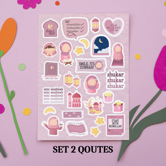 Mini Muslimah's Girl Quotes Stickers
