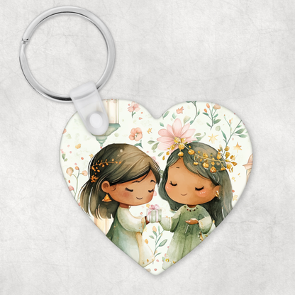 Heart Bestie/Sister Keyring NouNou and Me