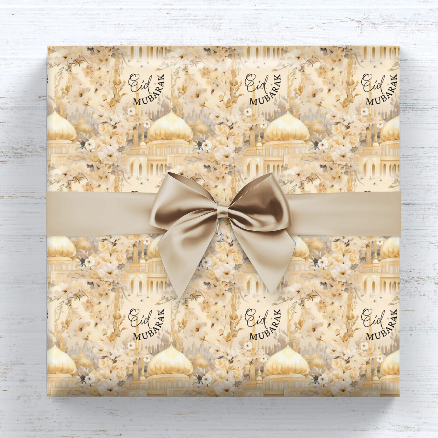 Eid Wrapping Paper Beige Mosque