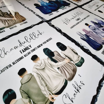 Islamic Personalised Family Sadaqah Jar with Slate gift set My Store