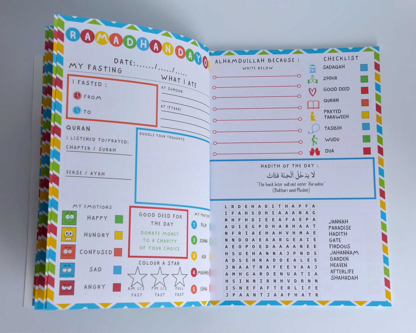 Islamic childrens ramadan journal, planner, eid gift
