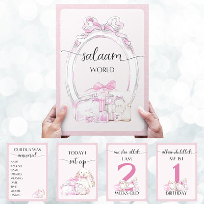 Islamic Baby Vintage Milestones - muslim baby girls and boys - islamic gifting - new and expectant parent gifting - baby gifitng My Store