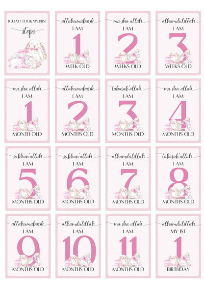 Islamic Baby Vintage Milestones - muslim baby girls and boys - islamic gifting - new and expectant parent gifting - baby gifitng My Store
