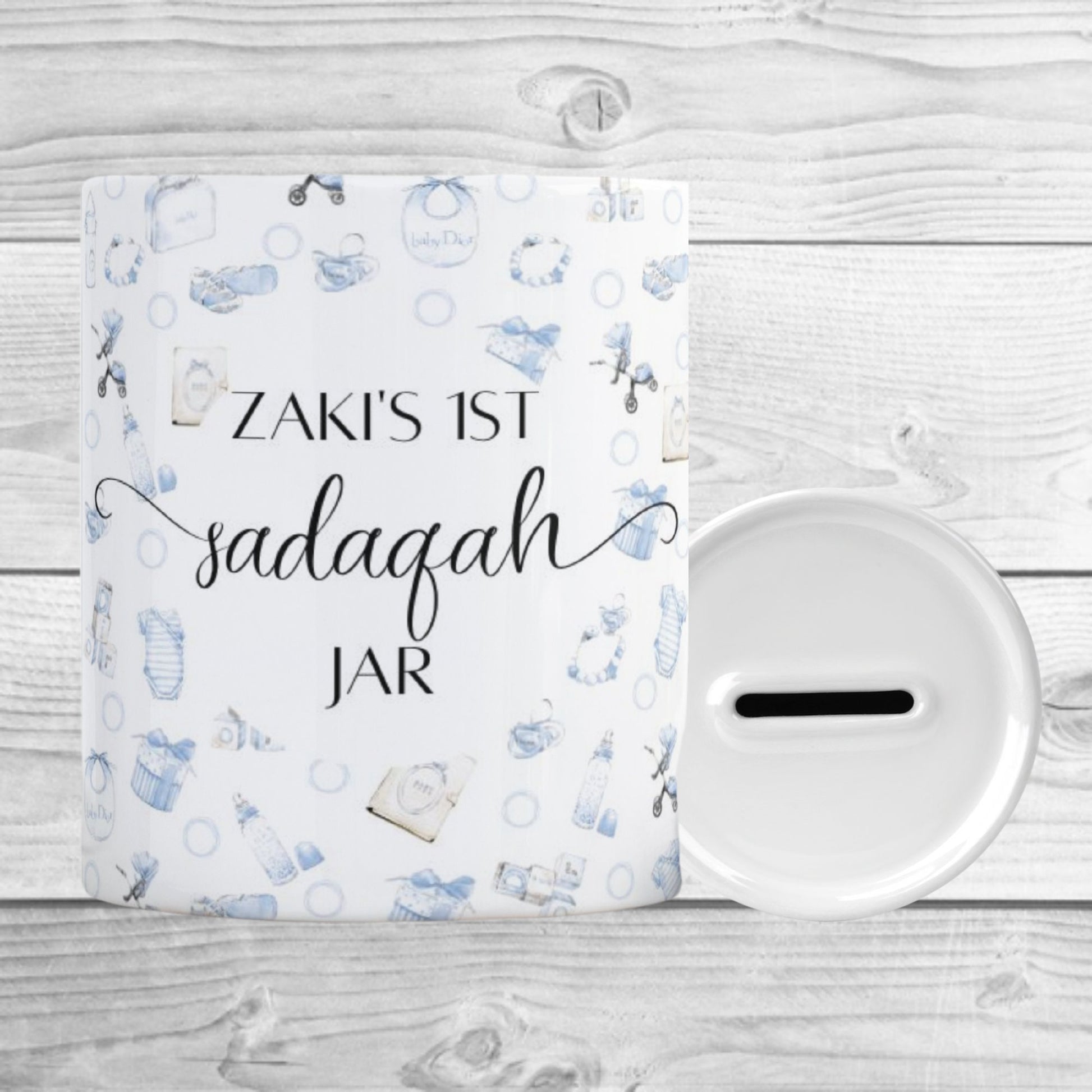 Personalised Vintage Baby's Sadaqah Jar/Money Box My Store