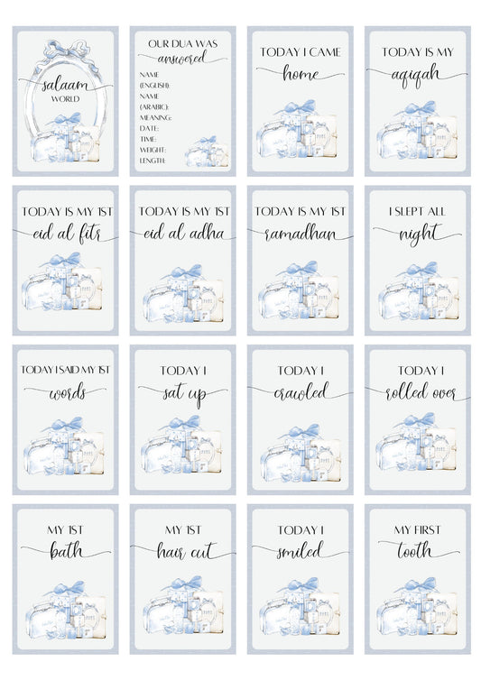 Islamic Baby Vintage Milestones - muslim baby girls and boys - islamic gifting - new and expectant parent gifting - baby gifitng