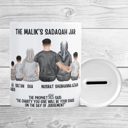 Islamic Personalised Family Sadaqah Jar My Store