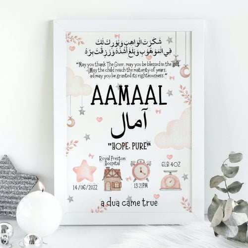Dua Came True Islamic New Baby Print,