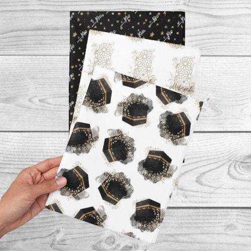 Eid Hajj Umrah Kaaba Celebration Wrapping Paper Muslim  Gift Ramadan Kareem