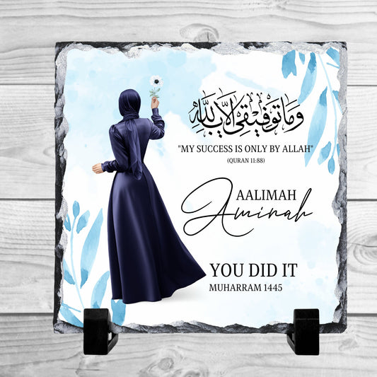 Personalised Alimah graduation Gift Slate Mubarak, Muslim Gift Slate
