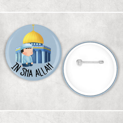 Children's Islamic Blue Mosque Badge Muslim Gifts - Muslim Pin Badges - Ramadan Eid Gifts - Islamic Gifts