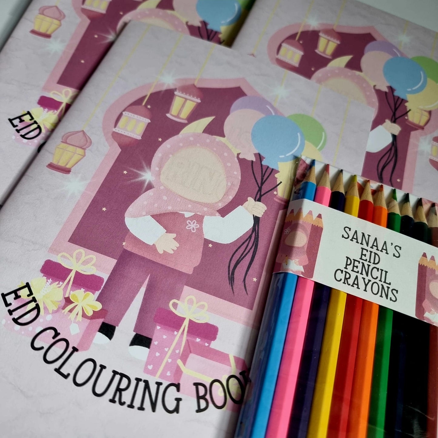 Eid Muslim children's colouring book with Pencil Crayons Islam Gifts for Eid