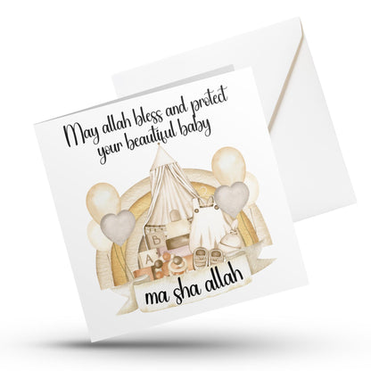Personalised Islamic No Face Milestone Cards - muslim baby girls - islamic gifting - new and expectant parent gifting My Store