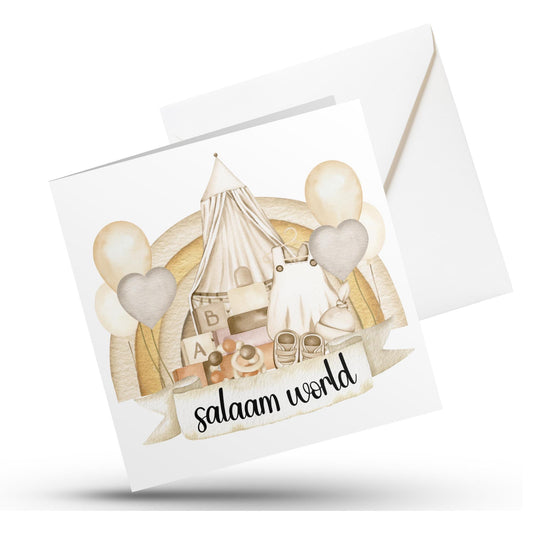Personalised Islamic No Face Milestone Cards - muslim baby girls - islamic gifting - new and expectant parent gifting